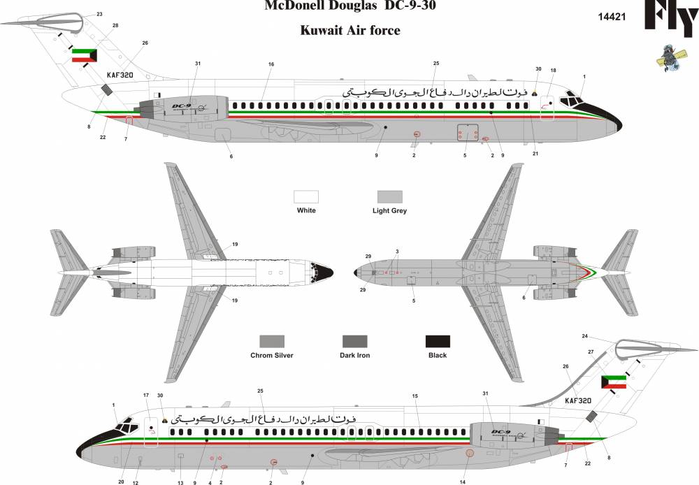 Obrázek k výrobku 2037 - DC 9-32 Kuwait Air Force