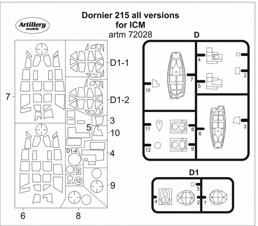 Obrázek k výrobku 2110 - Maska Dornier 215 all versions